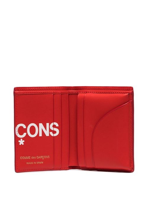 red leather bi-fold design logo print Comme des Garcons | SA0641HL2